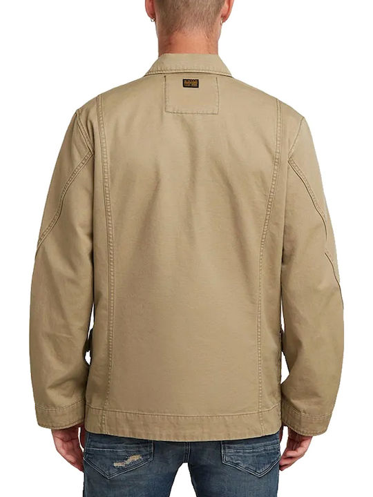 G-Star Raw Pocket Βαμβακερό Overshirt Μπεζ G-Star Raw Pocket Βαμβακερό Overshirt Μπεζ