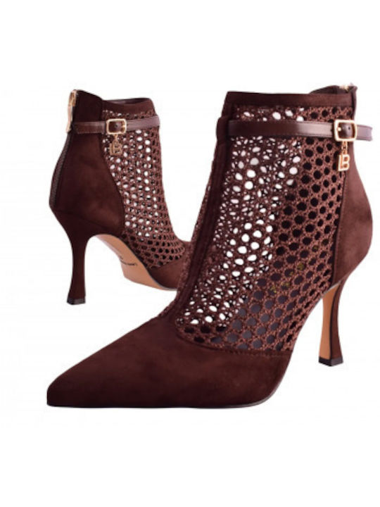 Stiefeletten Damen mit Absatz Höhe Braun