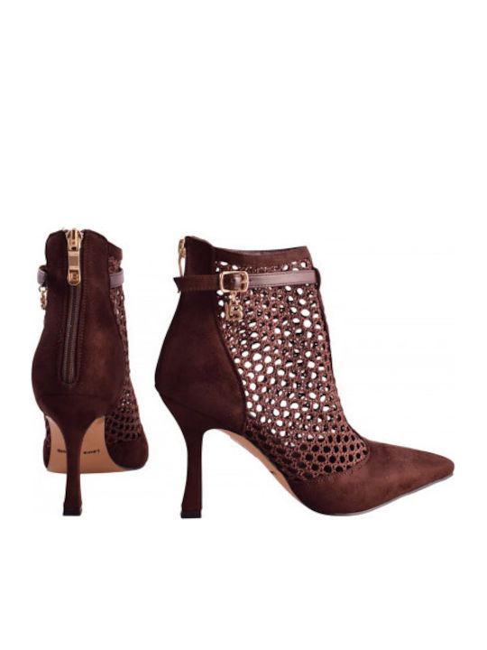 Stiefeletten Damen mit Absatz Höhe Braun