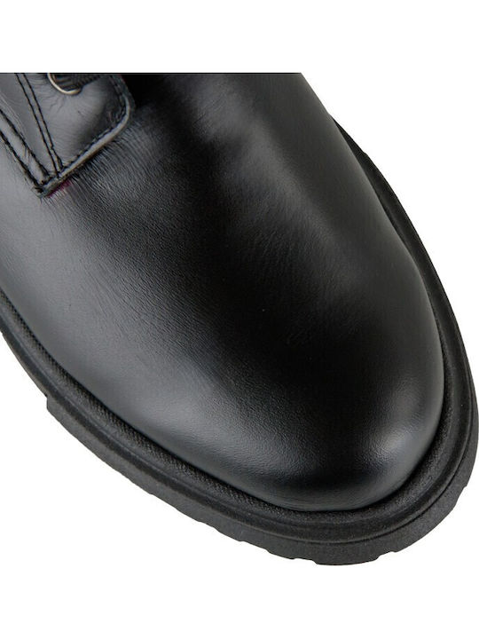 Leather Women's Combat Boots Black