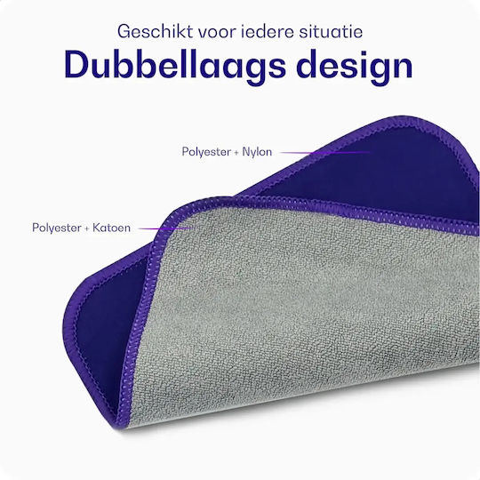 Buddi Fresh Cleaning Cloth Double-Sided Microfiber Wipes for Screen and Glass Cleaning Purple