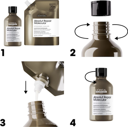 L'Oréal Professionnel Absolut Repair Molecular Nachfüllung Shampoos für Beschädigt Haare 1000ml