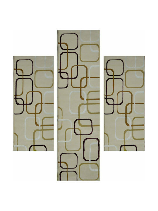 Sprintzio Σετ Μοντέρνα Χαλιά Κρεβατοκάμαρας Beige 522/X 3τμχ