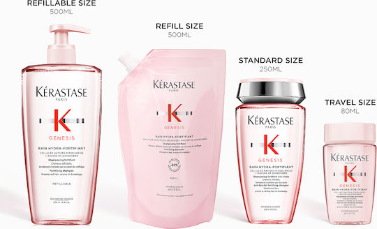 Kérastase Genesis Bain Hydra-fortifiant Σαμπουάν κατά της Τριχόπτωσης για Ξηρά Μαλλιά Μαλλιά 80ml