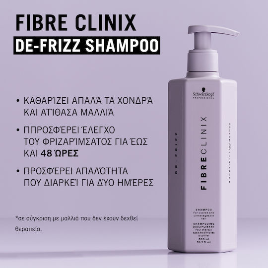 Schwarzkopf Fibre Clinix De-Frizz Shampoos Reconstruction/Nourishment & Hydration 300ml