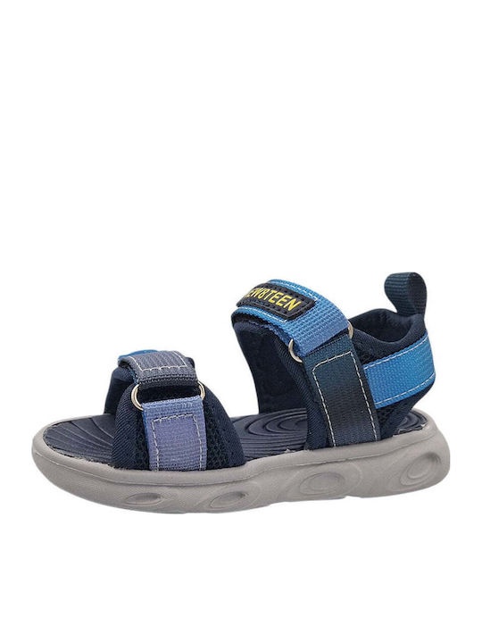 Kids' Sandals with Hoop & Loop Closure and Blue Lights