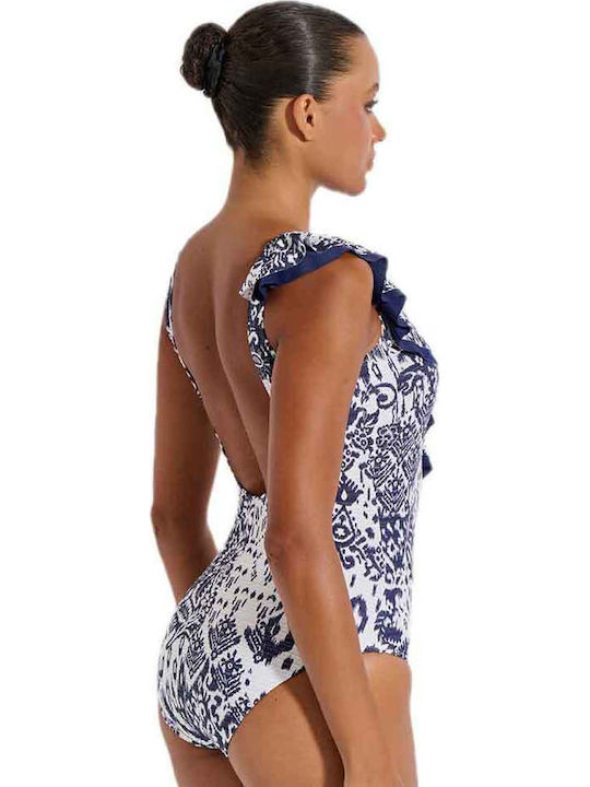 One Piece Swimsuit with Light Padding White