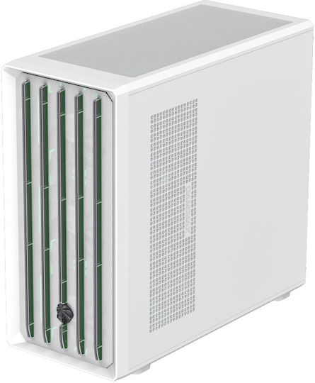 GameMax CLAW 460 Gaming Midi Tower Κουτί Υπολογιστή με Πλαϊνό Παράθυρο και ARGB Φωτισμό Λευκό