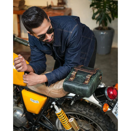 Trip Machine Motorrad-Tanktaschen Lederne 4.4lt Waldgrün