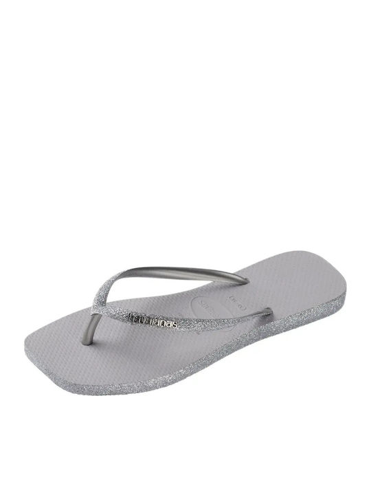Slim Square Sparkle Дамски Джапанки в Сив Цвят