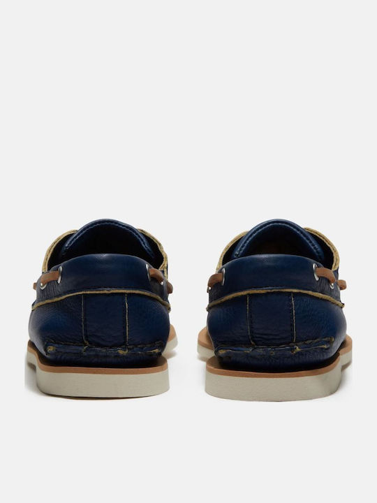 Leder Herren Bootsschuhe in Blau Farbe