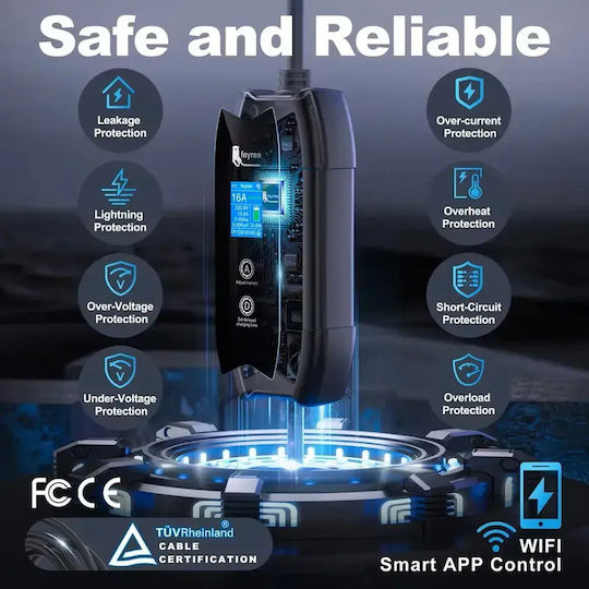 Feyree Portable Single Phase 3.5kW Charging Station with Built-in Cable Type 2