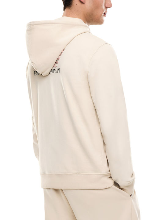 Emporio Armani Cardigan with Hood Red-Black-Beige