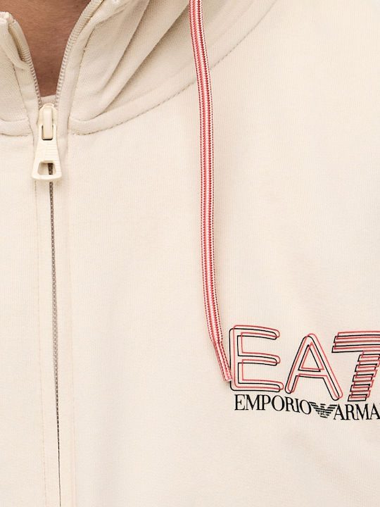 Cardigan with Hood Red-Black-Beige