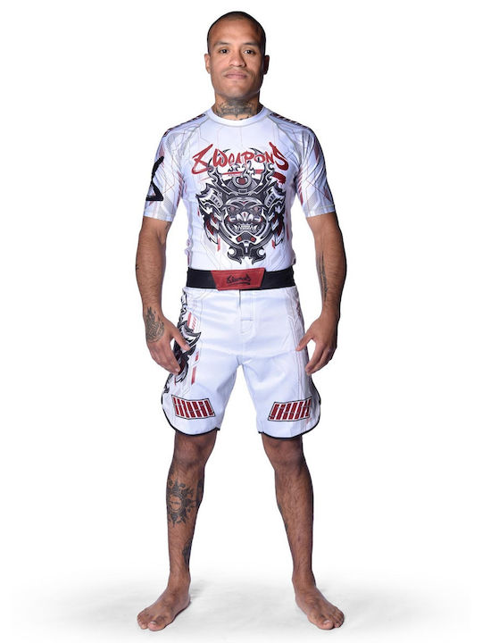8 Weapons Men's Short Sleeve Shirt 8300023-4-WHRE for Jiu-Jitsu White