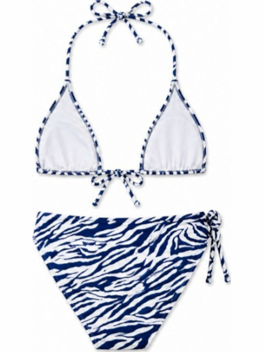 Set Bikini Animal Print Μπλε/λευκό
