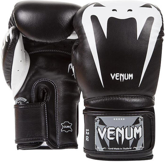 Venum Giant 3.0 Leather Boxing Gloves for Competition Black White