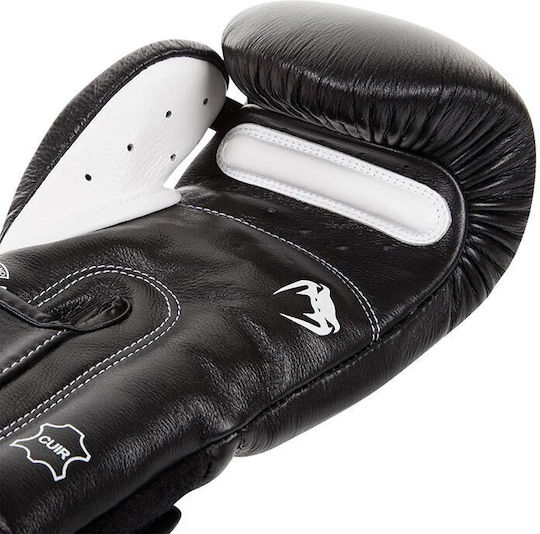 Venum Giant 3.0 Leather Boxing Gloves for Competition Black White