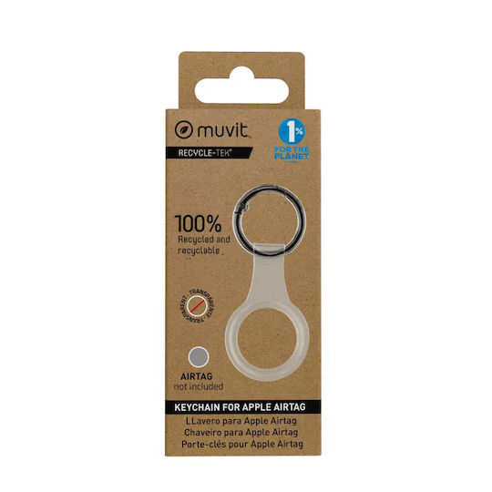 Muvit Keychain Θήκη Μπρελόκ Σιλικόνης για AirTag σε Διάφανο χρώμα