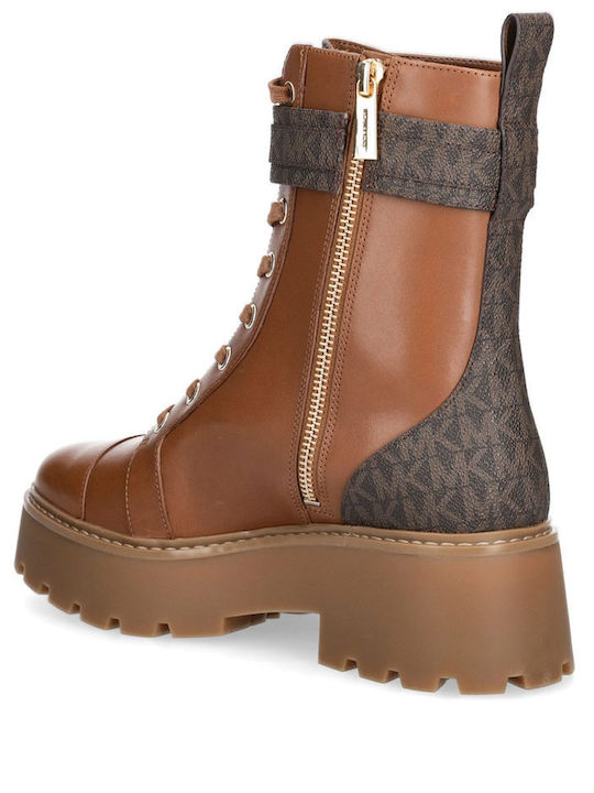 Leather Women's Ankle Boots Brown