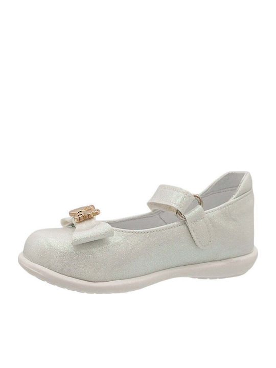 Kinder Pumps & Ballerinas Anatomisch mit Bügel- und Schleifenverschluss Leder Weiß