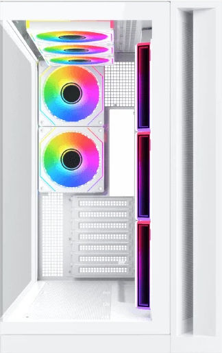Xigmatek Aqua 7 Arctic Gaming Micro Tower Carcasă PC cu Panou Lateral 8 Ventilatoare ARGB