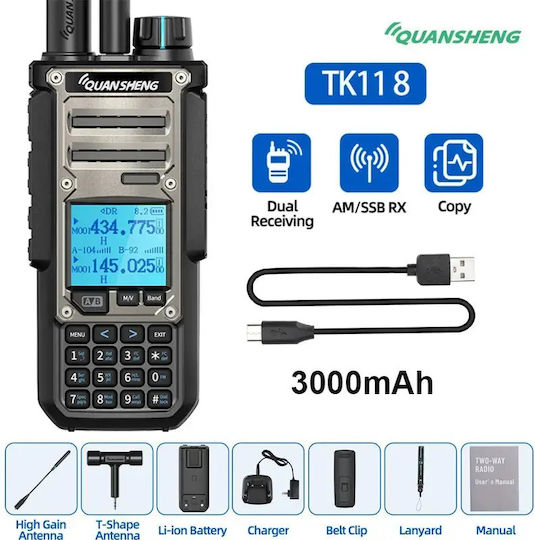 Quansheng TK11 Kabelloser CB- und Zwei-Wege-Funkgerät UHF/VHF 10W