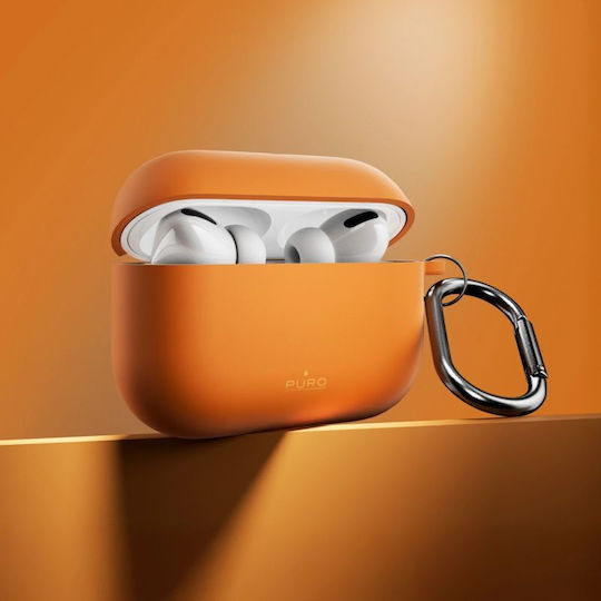 Puro Icon Silikonhülle in Orangener Farbe für Apple AirPods Pro 3