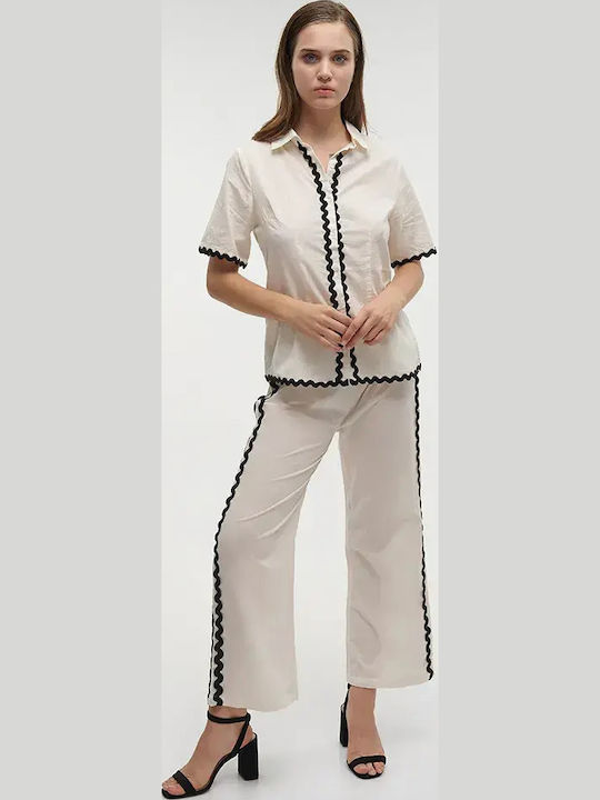 Long Sleeve Women's Shirt Ecru
