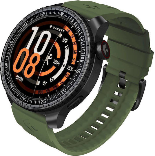 Garett Compass 53mm Αδιάβροχο Smartwatch με Παλμογράφο (Μαύρο)