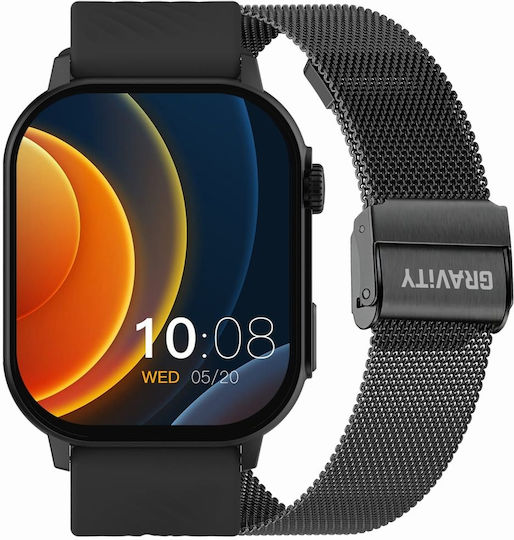 Gravity GT15 40mm Smartwatch mit Herzfrequenzsensor Schwarz