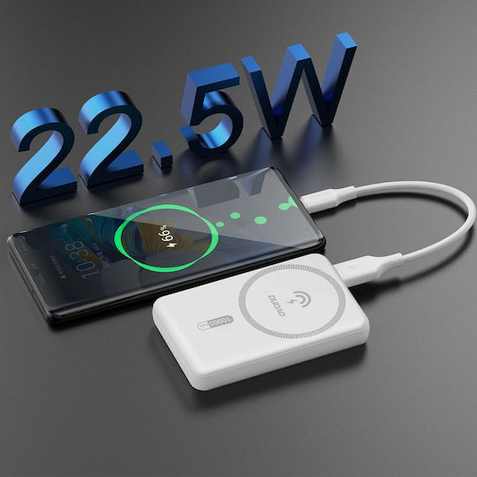 Dudao K14S Power Bank 5000mAh 20W With USB-A Output Port And USB-C Output Port Power Delivery White