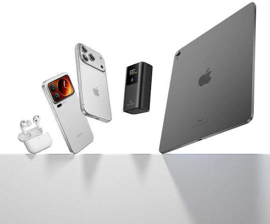 Cuktech 10 Mini Power Bank 10000mAh 55W with USB-A Port and 2 USB-C Ports Gray