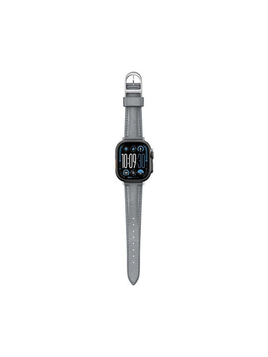 Amazingthing Class Band Leather Strap Apple Watch 45 46 49 Mm Gray