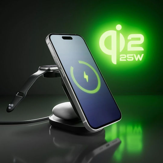 SBS Ασύρματος Φορτιστής Qi2 25W Μαύρος (Qi2.2)