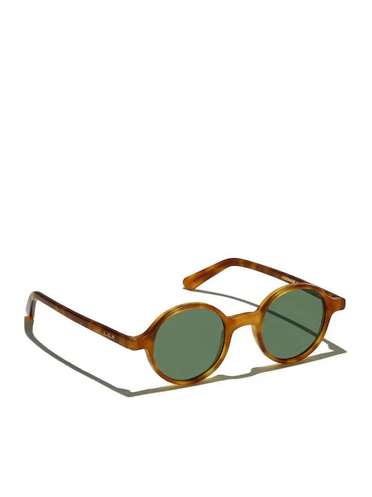 L.G.R. Reunion Unisex Γυαλιά Ηλίου με Κοκκάλινο Σκελετό Havana Chiaro Matt 02 / Green G15