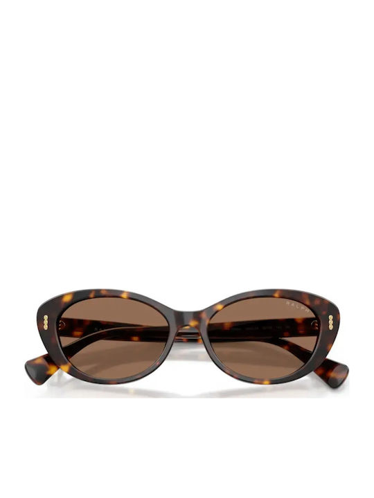 Ralph Lauren Unisex Sunglasses with Brown Horn-Rimmed Frame and Brown Lens