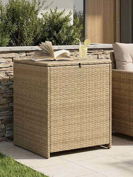 vidaXL Outdoor Storage Box Rattan Beige L55xW55xH69cm
