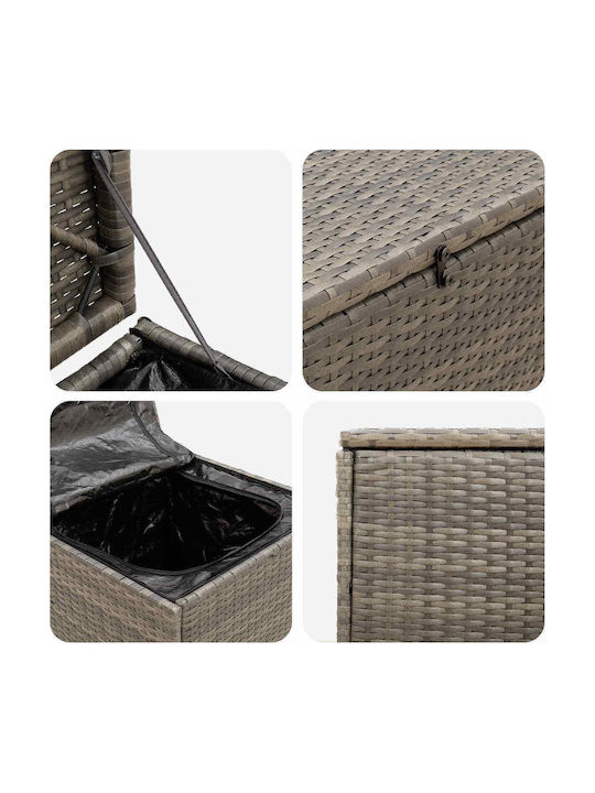 vidaXL Outdoor Storage Box Rattan Gray L55xW55xH69cm vidaXL Outdoor Storage Box Rattan Gray L55xW55xH69cm