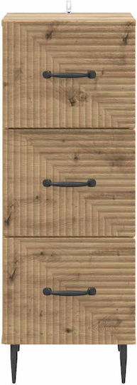 Sertar De Depozitare Din Lemn Cu 3 Sertare M33xL34.5xÎ89.5cm