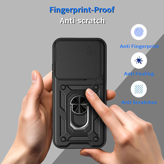Techsuit Camshield Serie Rückseite Umschlag Silikon Schwarz (Realme GT 8 Pro)