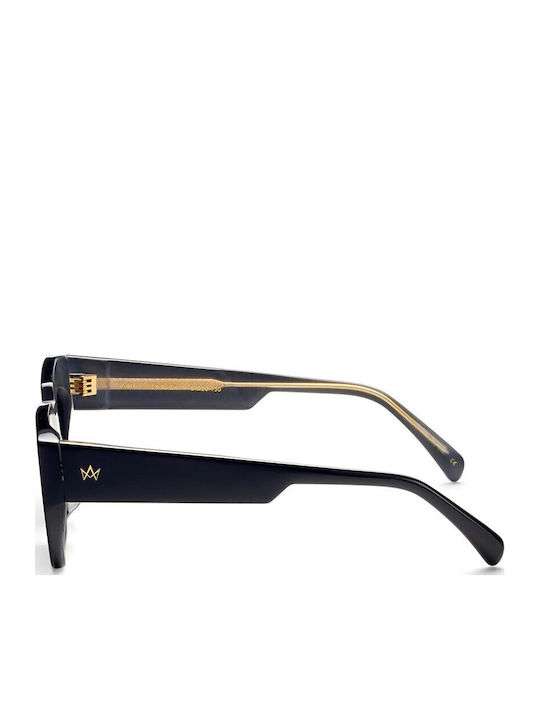Am Eyewear Herren Sonnenbrille mit Schwarz Kunststoff Gestell und Schwarz Linse 468793