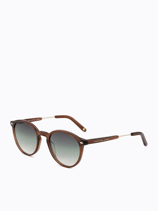 Carolina Lemke Unisex Γυαλιά Ηλίου με Καφέ Κοκκάλινο Σκελετό και Καφέ Ντεγκραντέ Φακό 475993