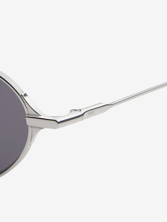 Projekt Produkt Men's Sunglasses with Silver Metal Frame and Silver Mirror Lens 498726