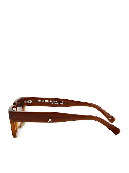 Oscar & Frank Jones Unisex Sunglasses with Brown Plastic Frame and Transparent Gradient Lens 477028