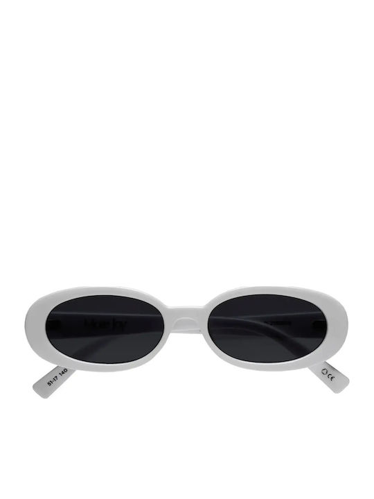 Le Specs Unisex Sonnenbrille mit Weiß Gestell und Gray Linse 379759