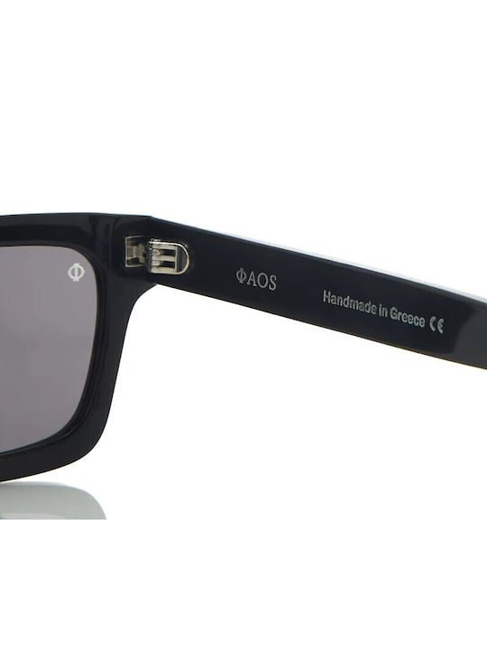 Faos Men's Sunglasses with Black Plastic Frame and Black Lens 474346