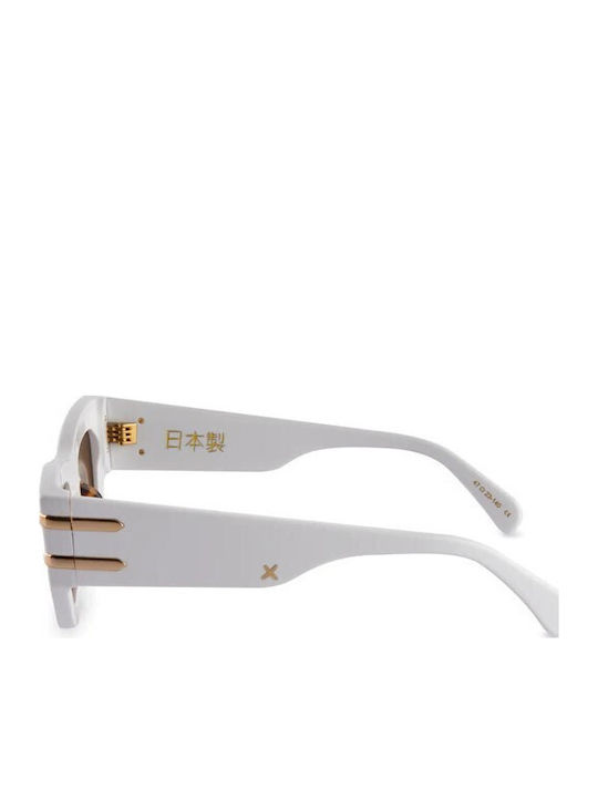 Oscar & Frank Men's Sunglasses with White Plastic Frame and Brown Lens 467888