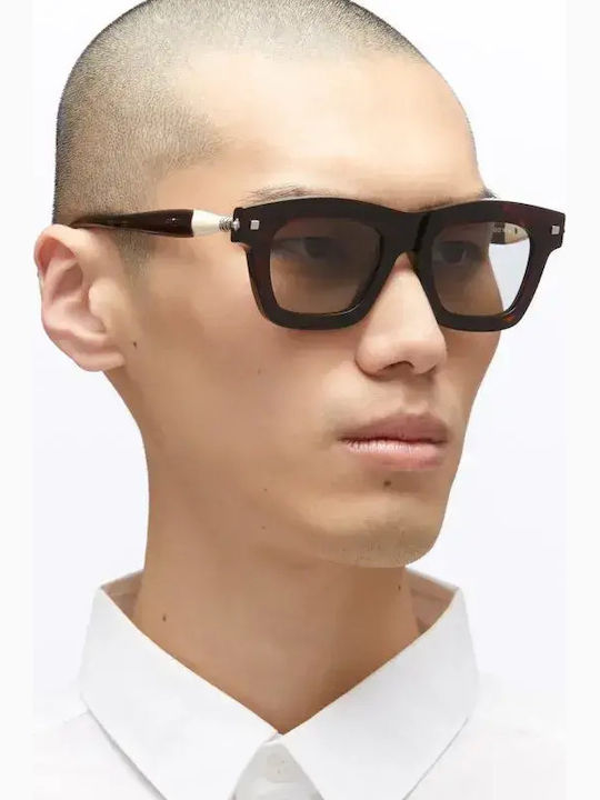 Kuboraum Maske Men's Sunglasses with Brown Tartaruga Plastic Frame and Brown Lens