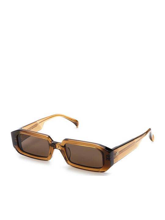 Am Eyewear Sonnenbrillen Braune mit Horn umrandetem Rahmen Am Eyewear Sonnenbrillen Braune mit Horn umrandetem Rahmen